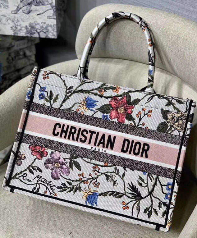 Christian Dior Small Dior Book Tote White