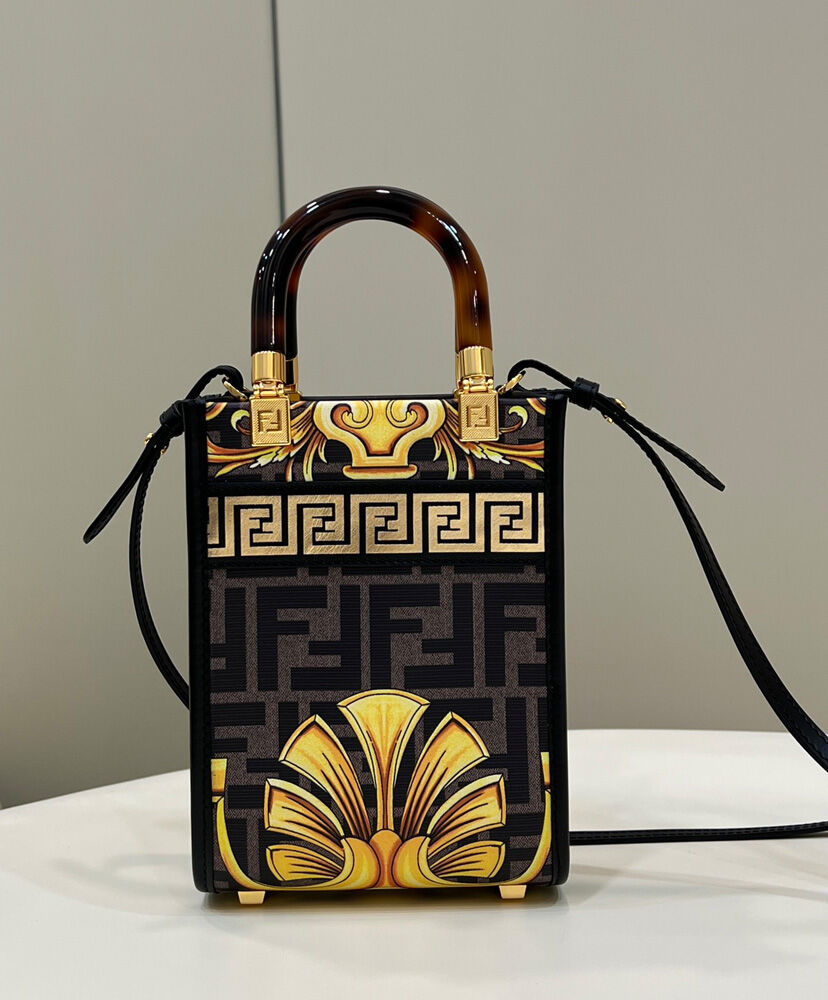Fendi Mini Sunshine Shopper Black