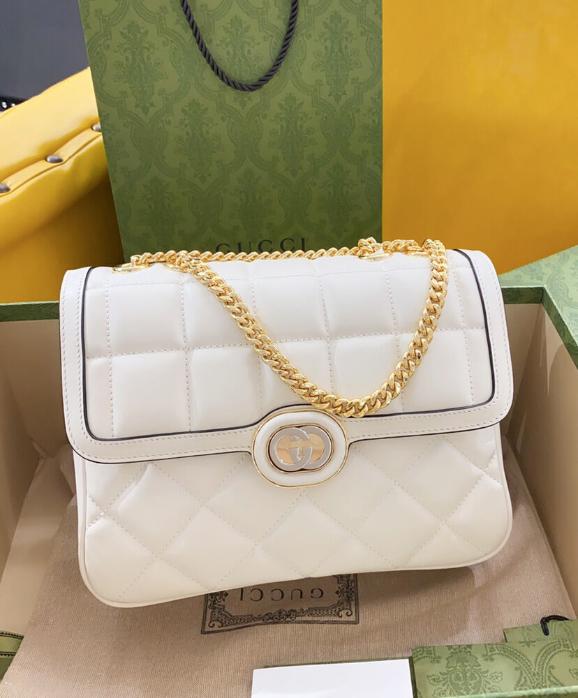 Gucci Deco Small Shoulder Bag 740834 Cream