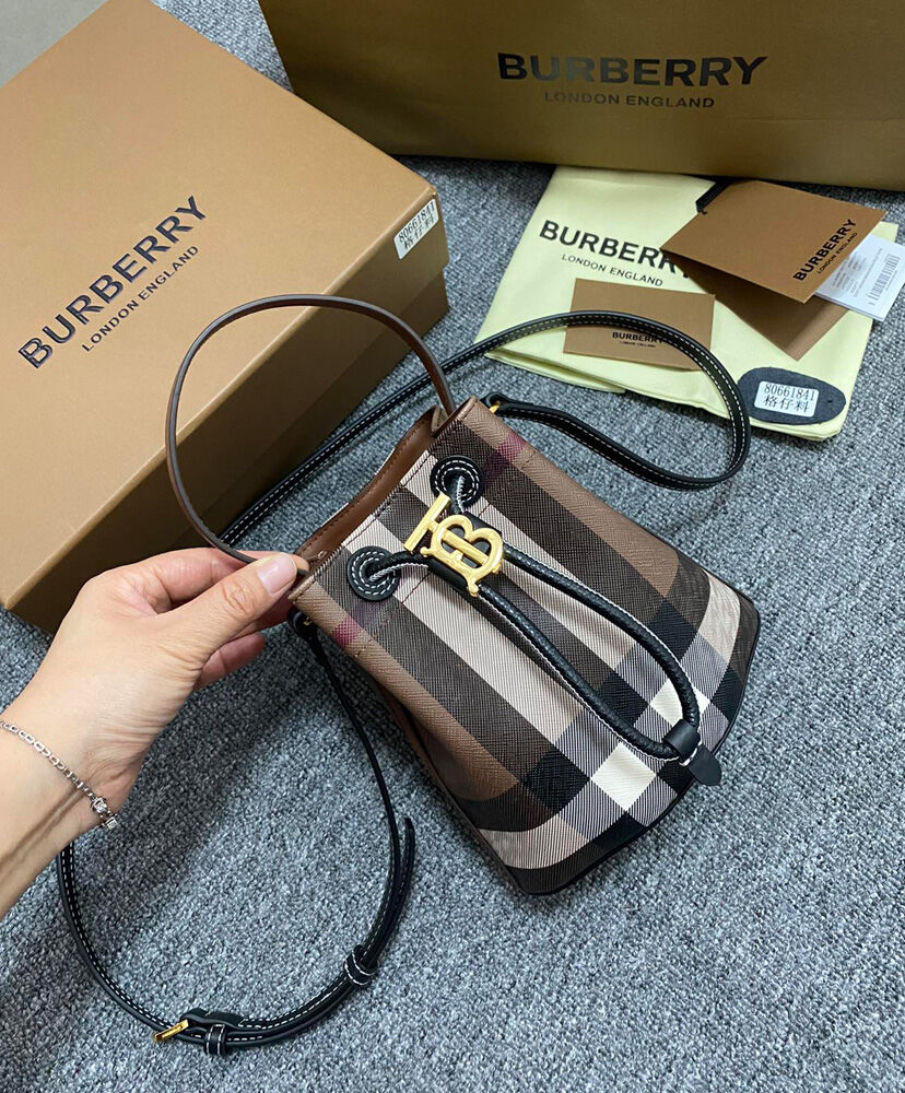Burberry Mini TB Bucket Bag Coffee