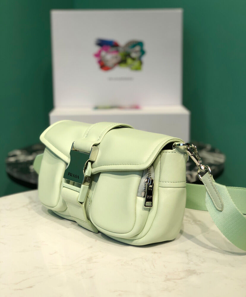 Prada Pocket Nappa Leather Bag 1BD295 Green