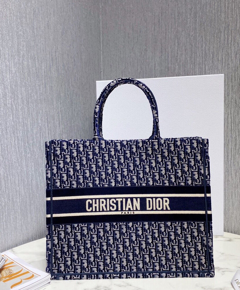 Christian Dior Book Tote Dark Blue