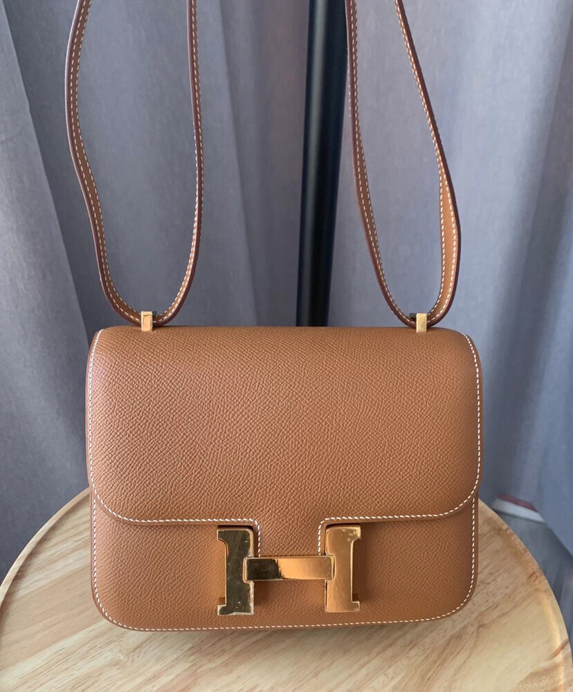 Hermes Epsom Constance 19cm Light Coffee