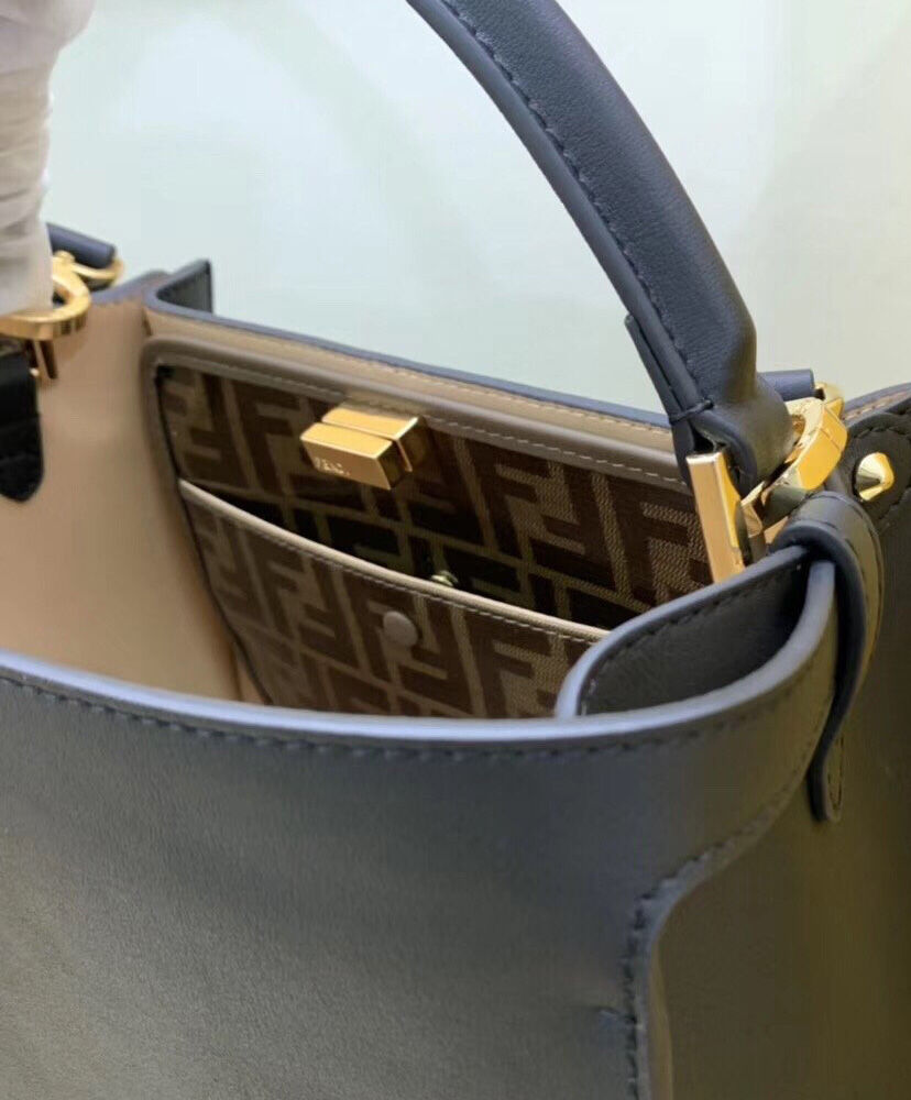 Fendi Peekaboo X-lite Medium Leather Bag Black
