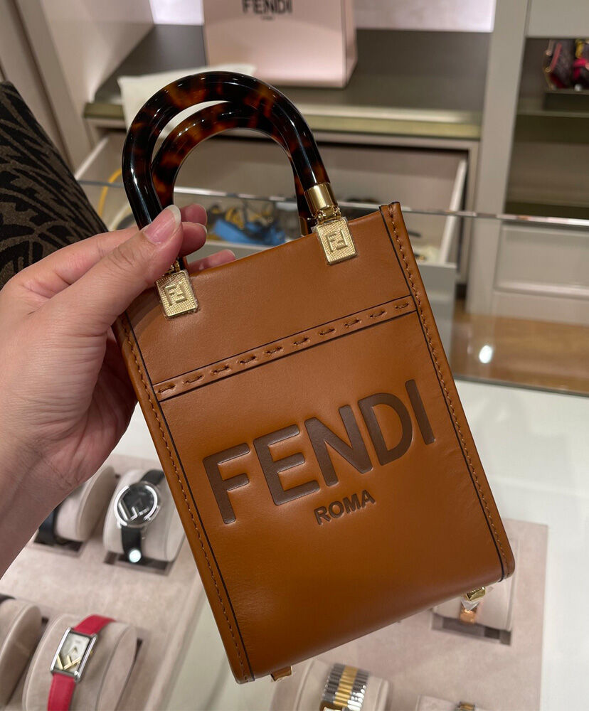 Fendi Mini Sunshine Shopper 8BS051 Coffee