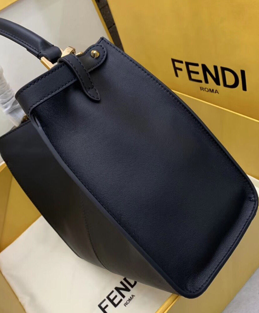 Fendi Peekaboo X-lite Medium Leather Bag Black