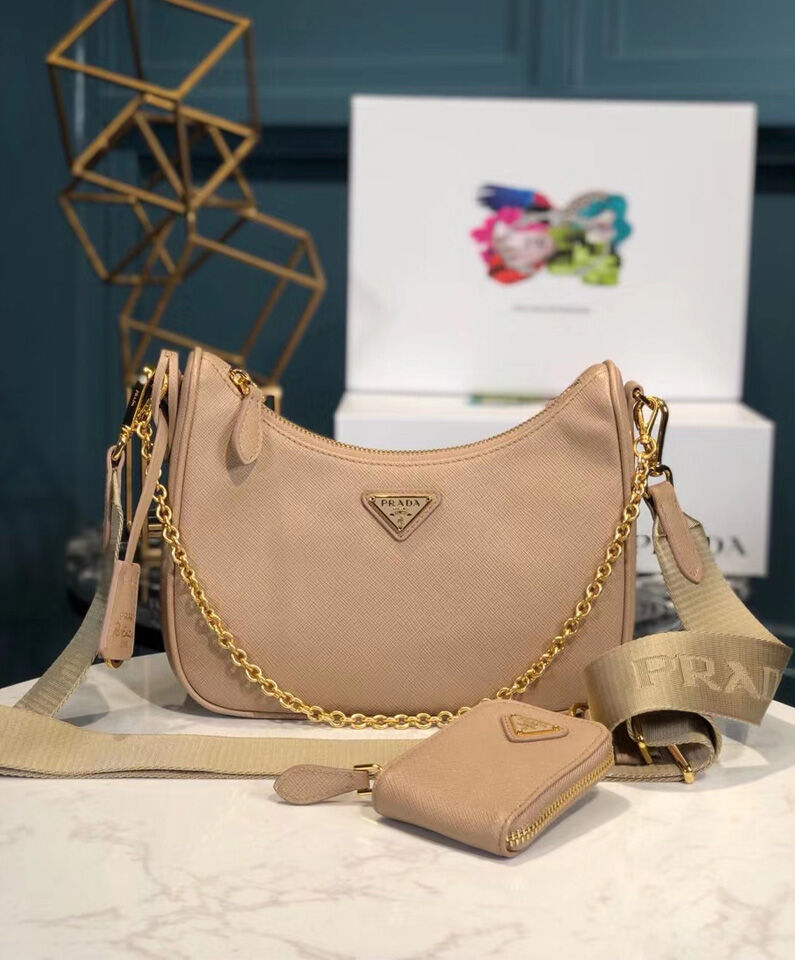 Prada Re-Edition 2005 Saffiano leather bag 1BH204 Apricot
