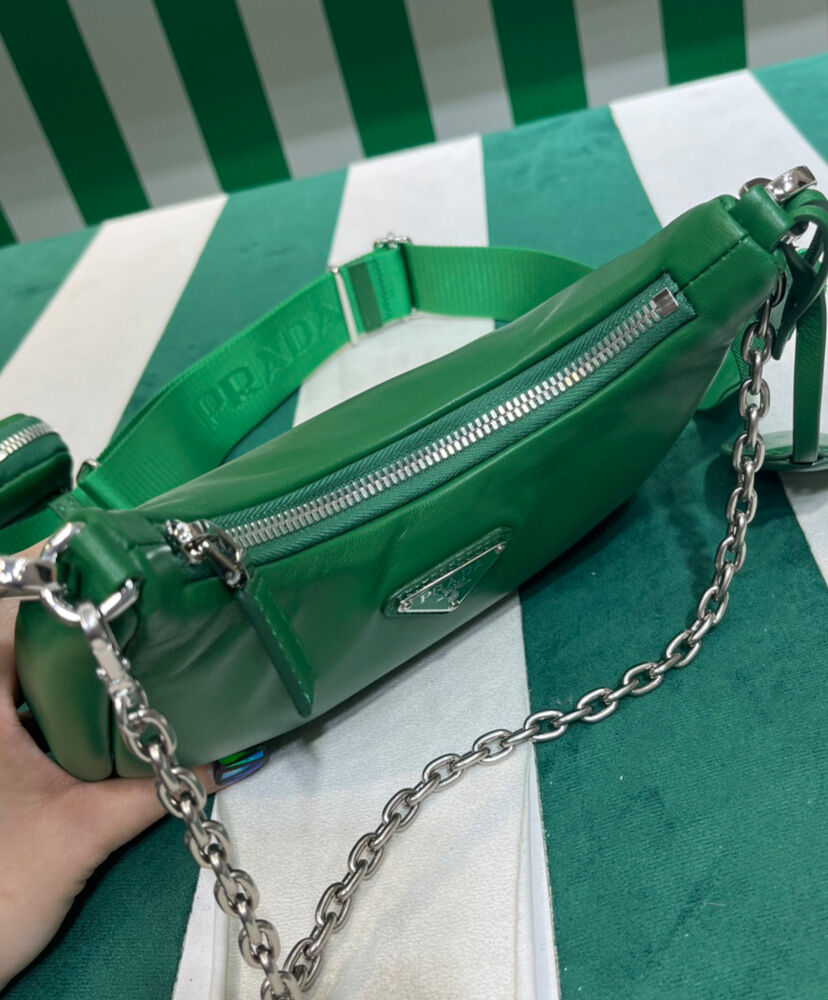 Prada Padded Nappa-leather Prada Re-Edition 2005 Shoulder Bag 1BH204 Green