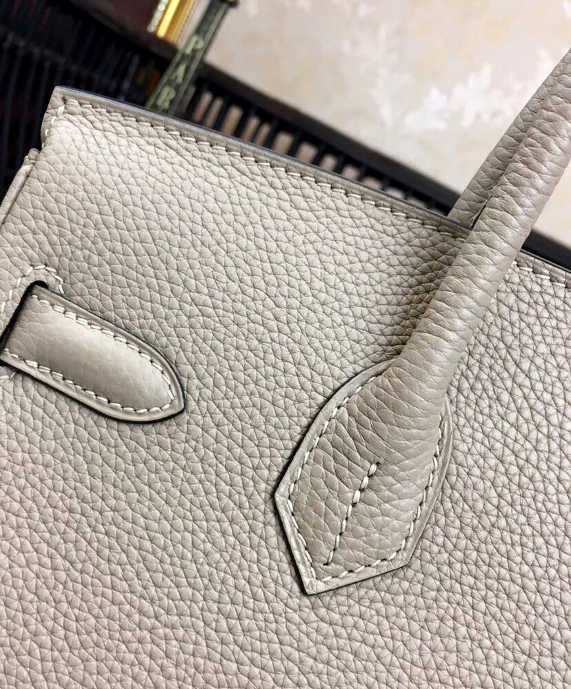 Hermes Birkin 25 Togo Leather Light Gray