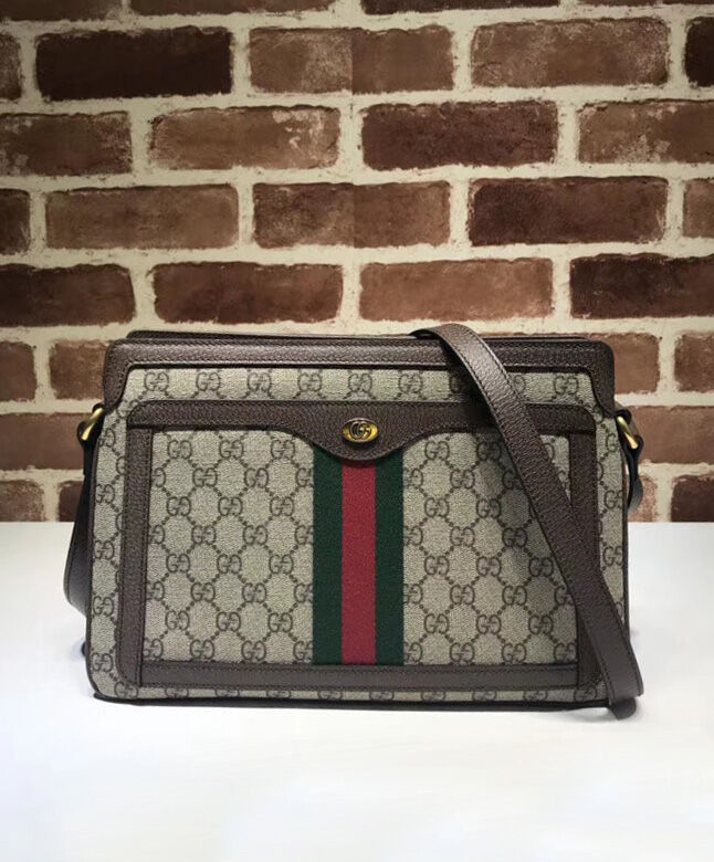 Gucci GG Supreme medium shoulder bag 523354 Dark Coffee