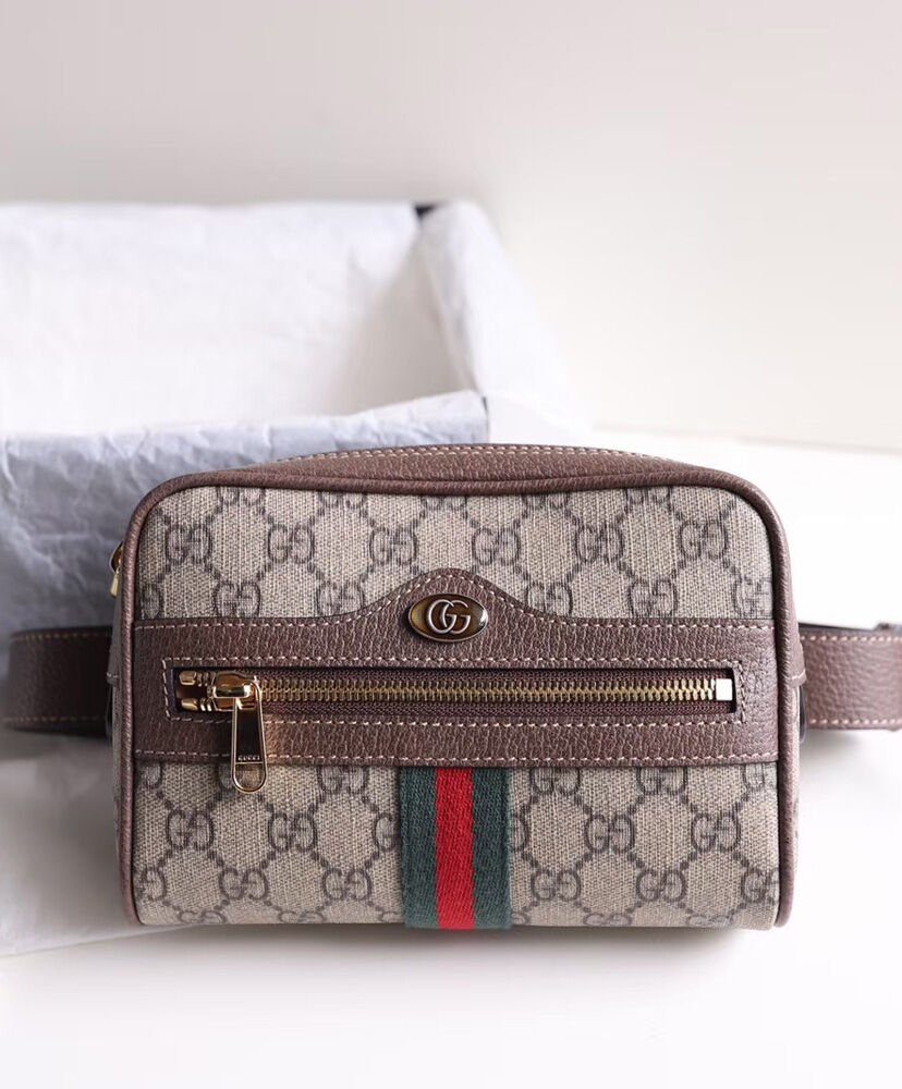 Gucci Ophidia GG Supreme small belt bag 517076 Dark Coffee
