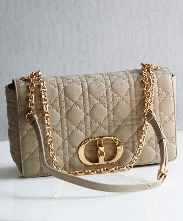 Christian Dior Large Dior Caro Bag Apricot