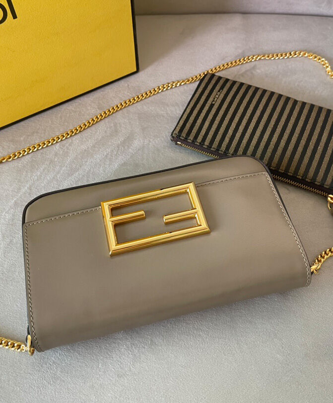 Fendi Wallet On Chain With Pouches Khaki