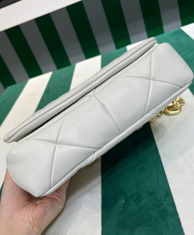 Prada System Nappa Patchwork Shoulder Bag 1BD328 White