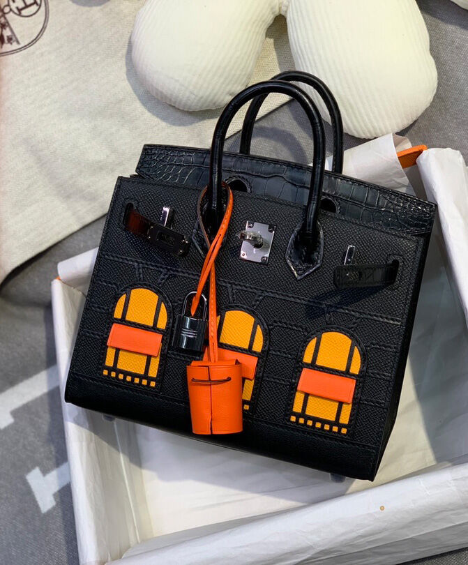 Hermes Sac Faubourg Birkin 20 So Matte Alligator Hardware Black