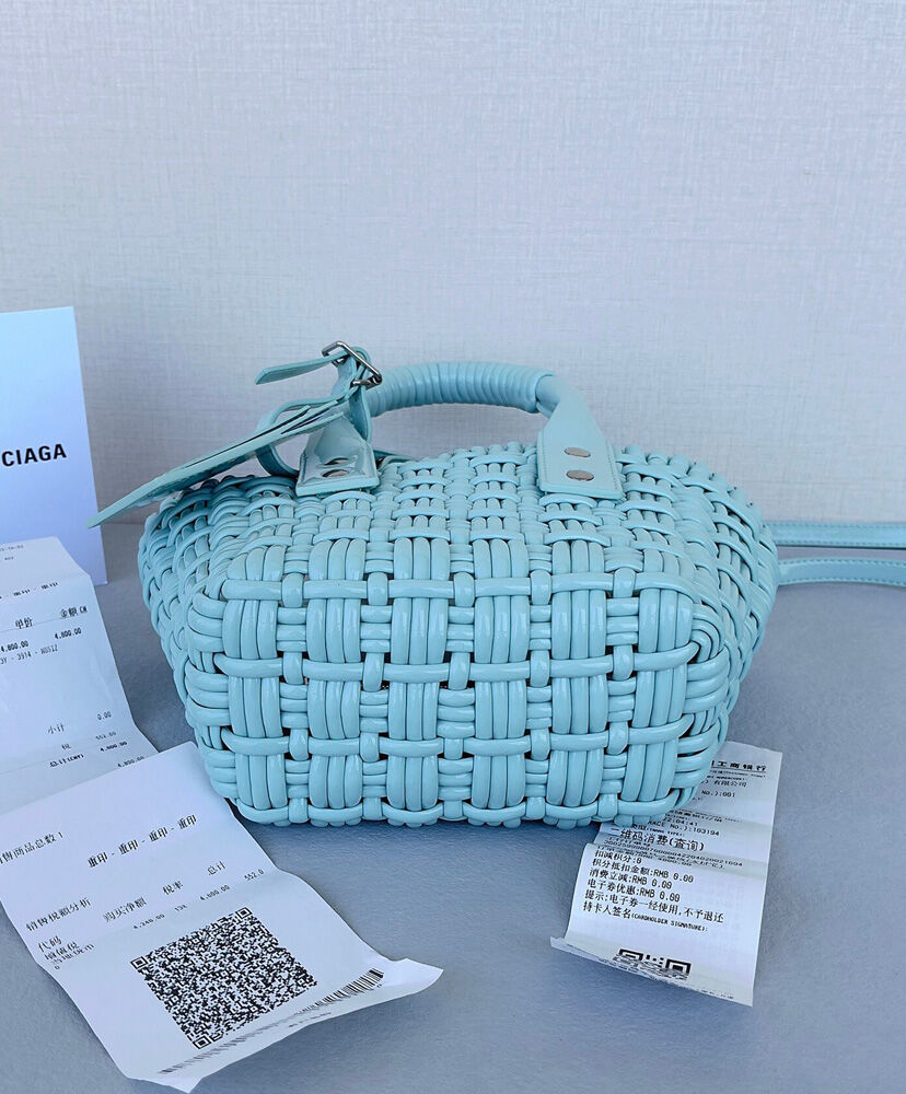 Balenciaga Bistro XXS Basket With Strap Light Blue