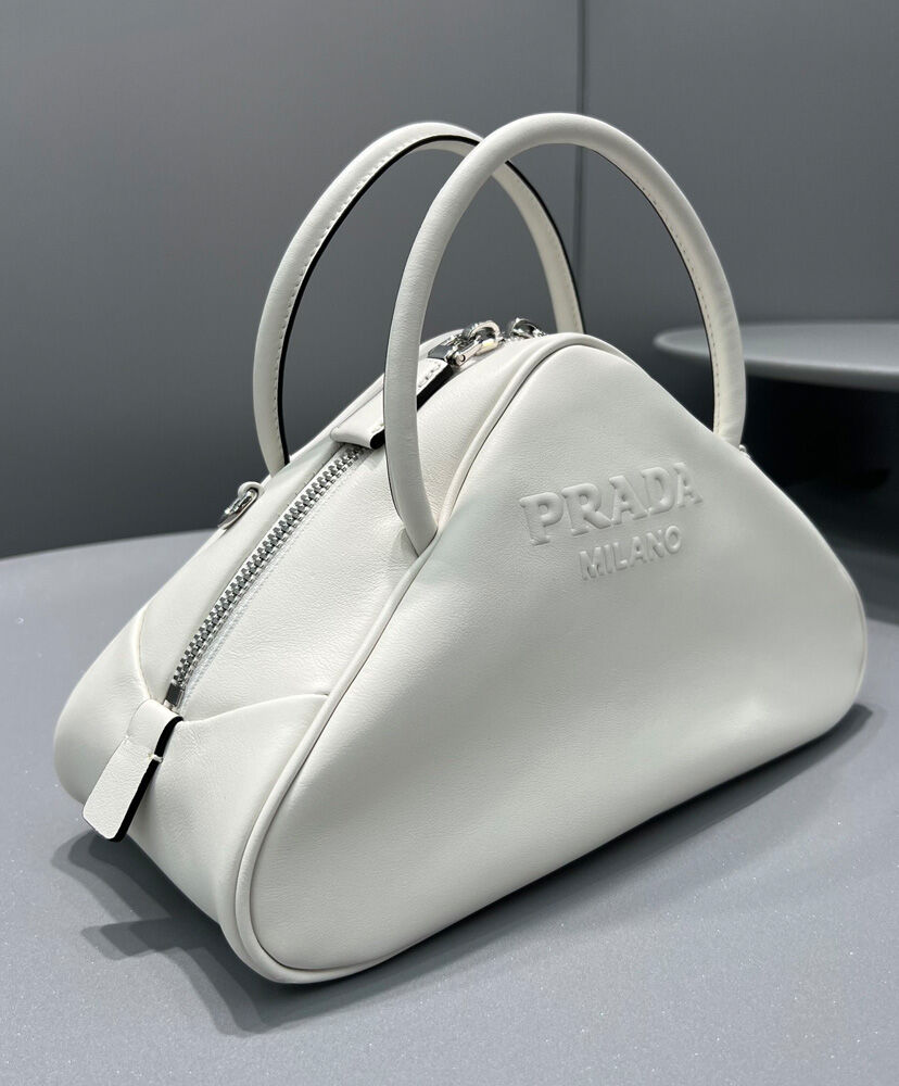 Prada Leather Prada Triangle Bag Cream