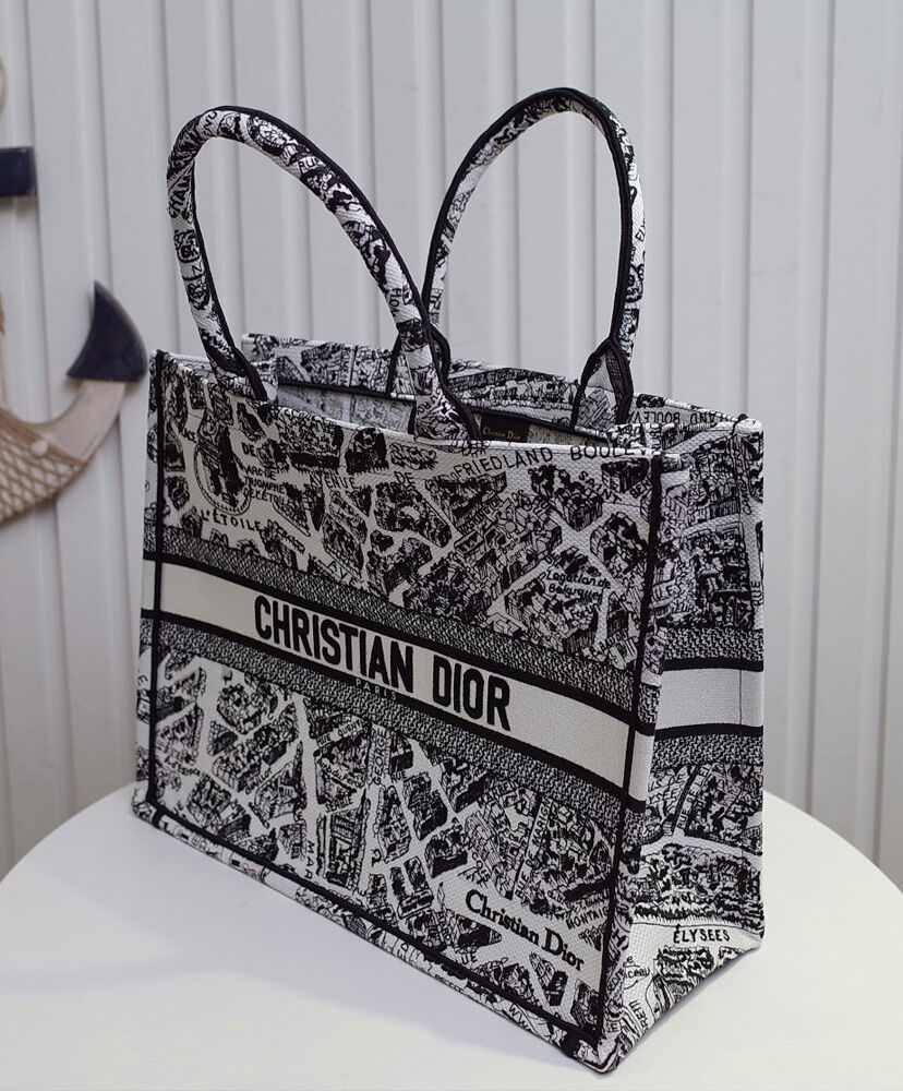 Christian Dior Large Dior Book Tote Black