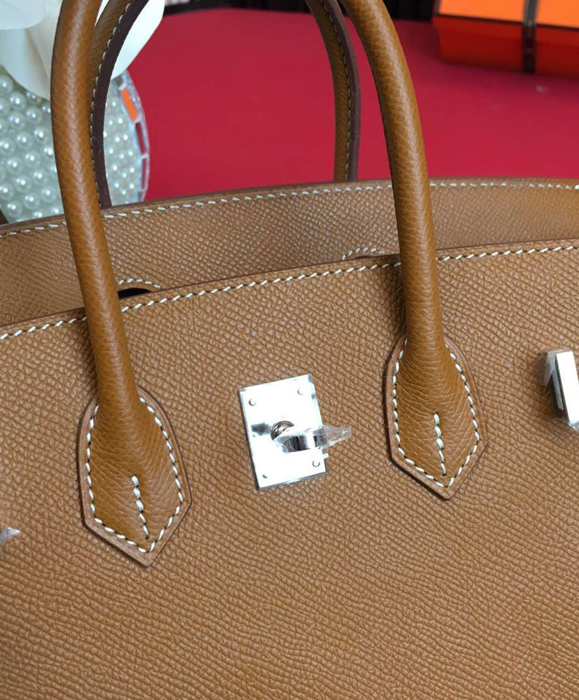 Hermes Birkin 25 Epsom Leather Paon Phw Light Coffee