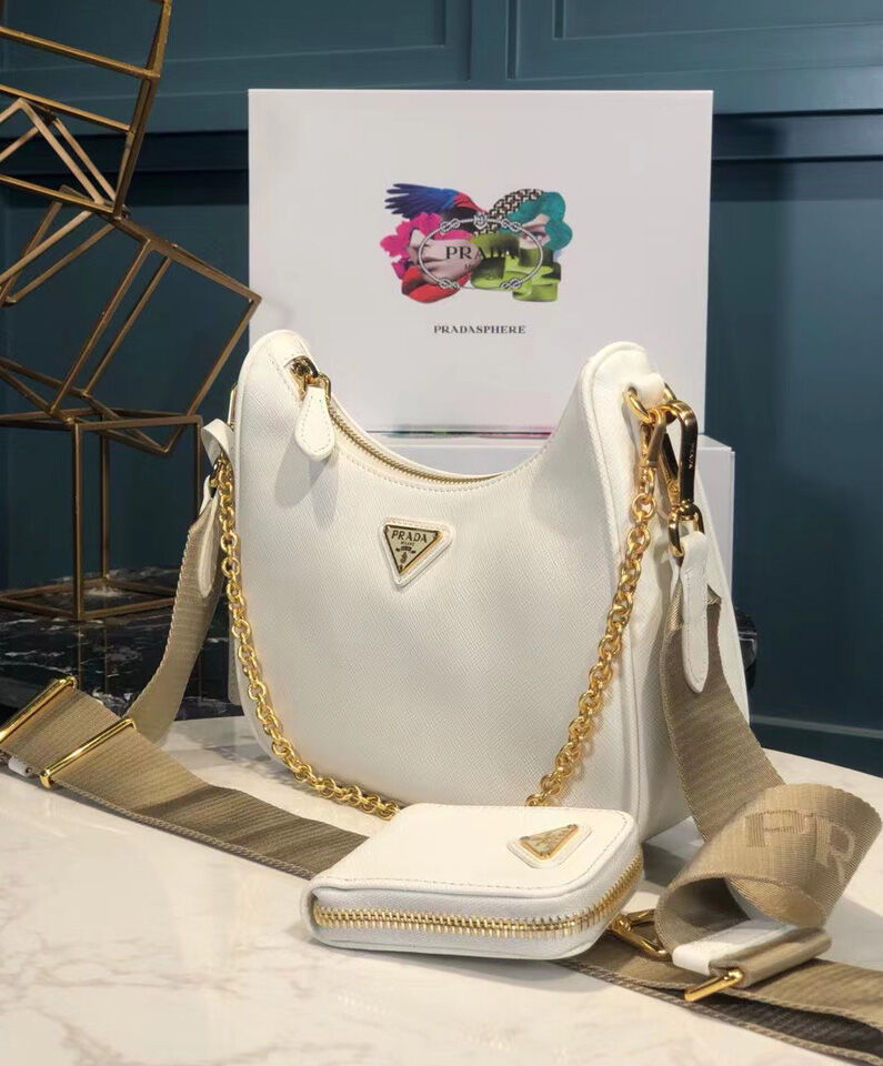 Prada Re-Edition 2005 Saffiano leather bag 1BH204 White