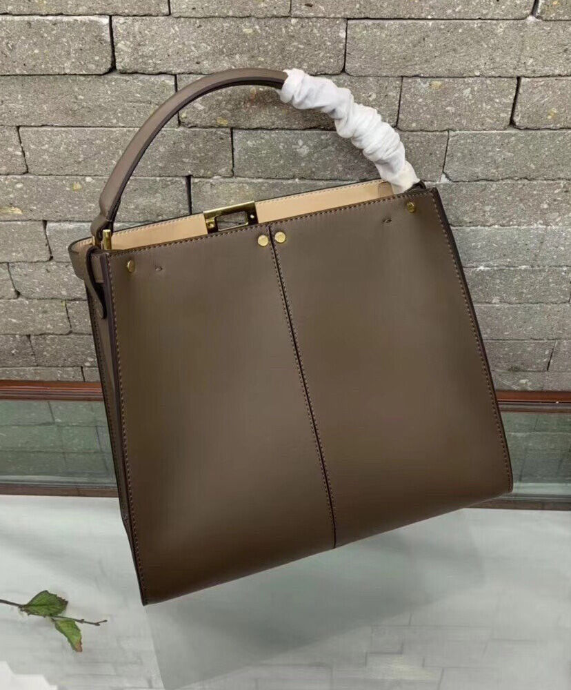 Fendi Peekaboo X-lite Medium Leather Bag Khaki