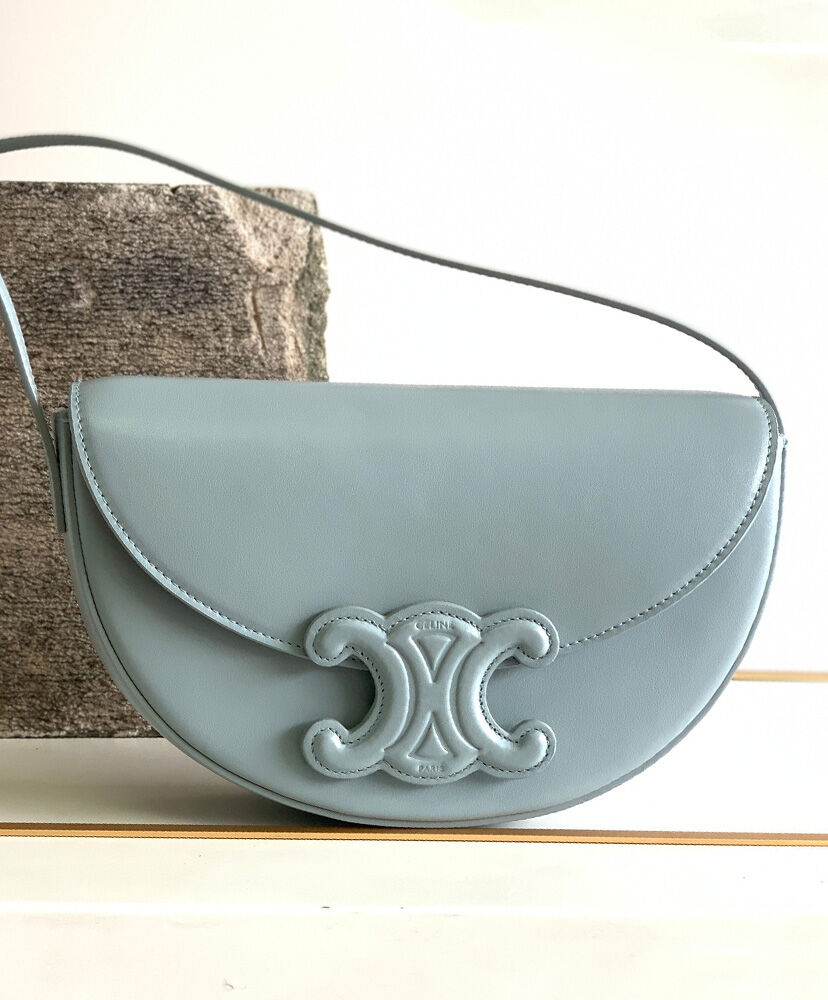 Celine Besace Cuir Triomphe In Smooth Calfskin Light Blue
