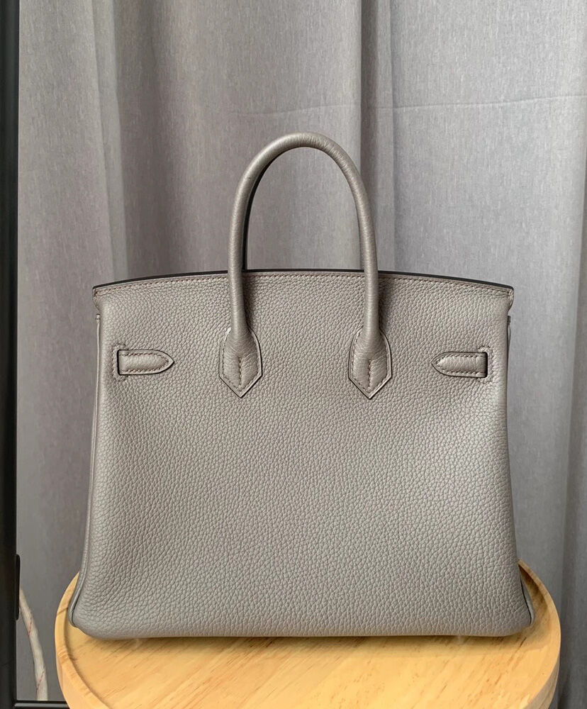 Hermes Birkin 25 Togo Leather Silver Gray