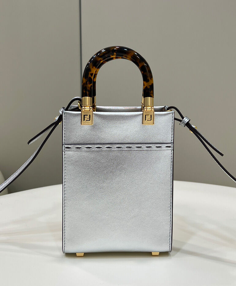 Fendi Mini Sunshine Shopper Silver