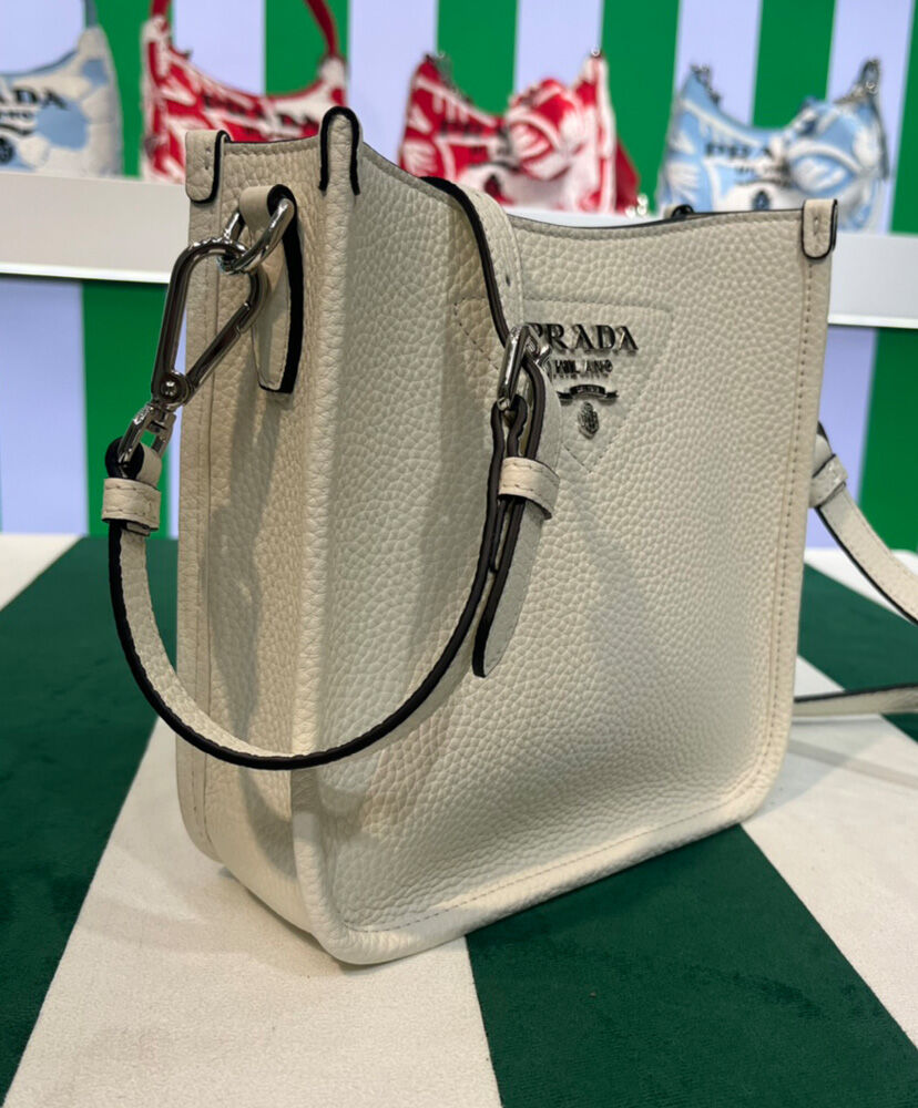 Prada Leather Mini Shoulder Bag 1BH191 Cream