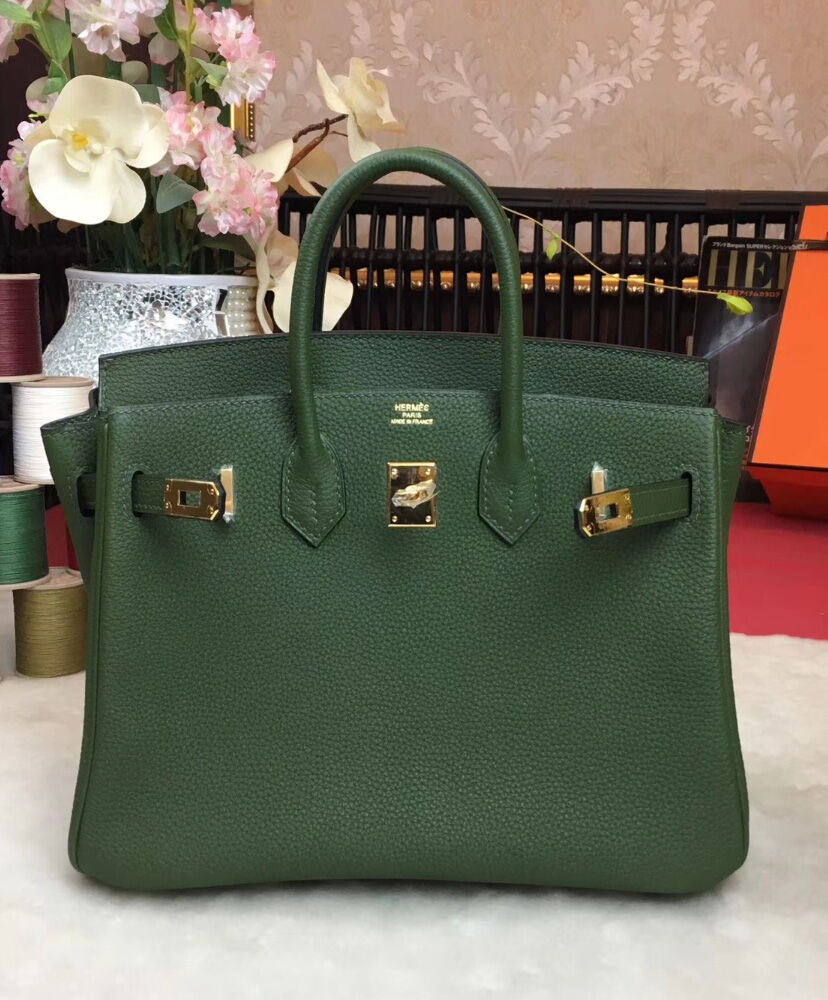Hermes Birkin 25 Togo Leather Dark Green
