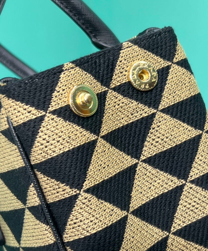 Prada Borsa Prada Galleria Medium In Tessuto Jacquard Apricot