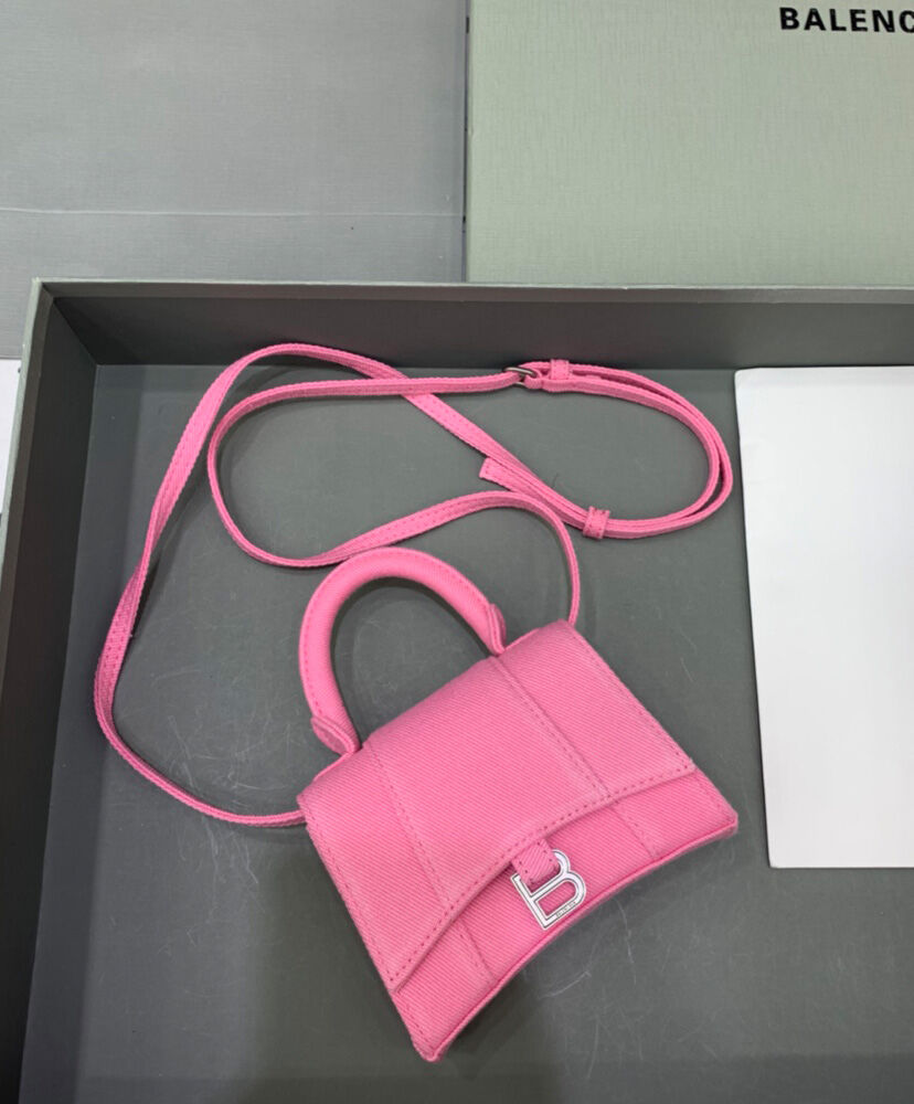 Balenciaga Hourglass Mini Tote Bag Pink
