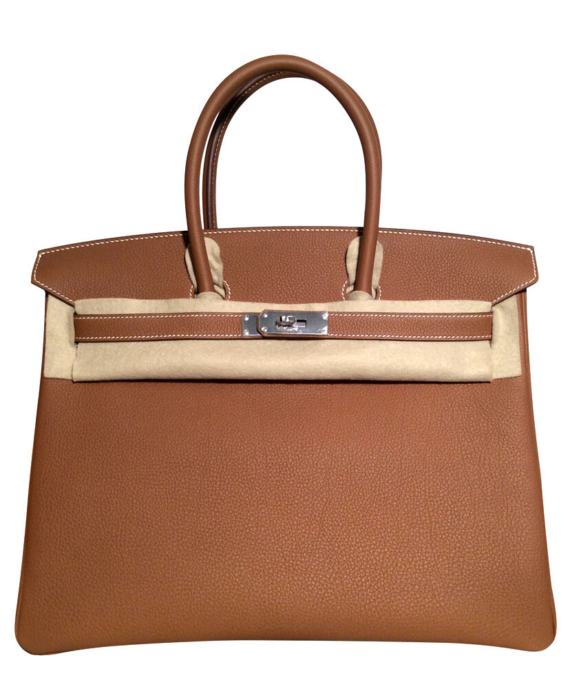 Hermes Birkin 35 Bag Togo Leather Light Coffee