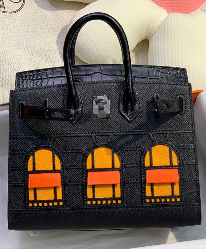 Hermes Sac Faubourg Birkin 20 So Matte Alligator Hardware Black