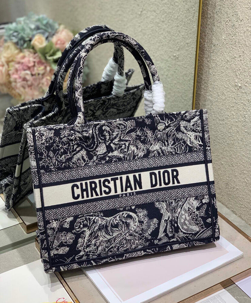 Christian Dior Medium Dior Book Tote Dark Blue