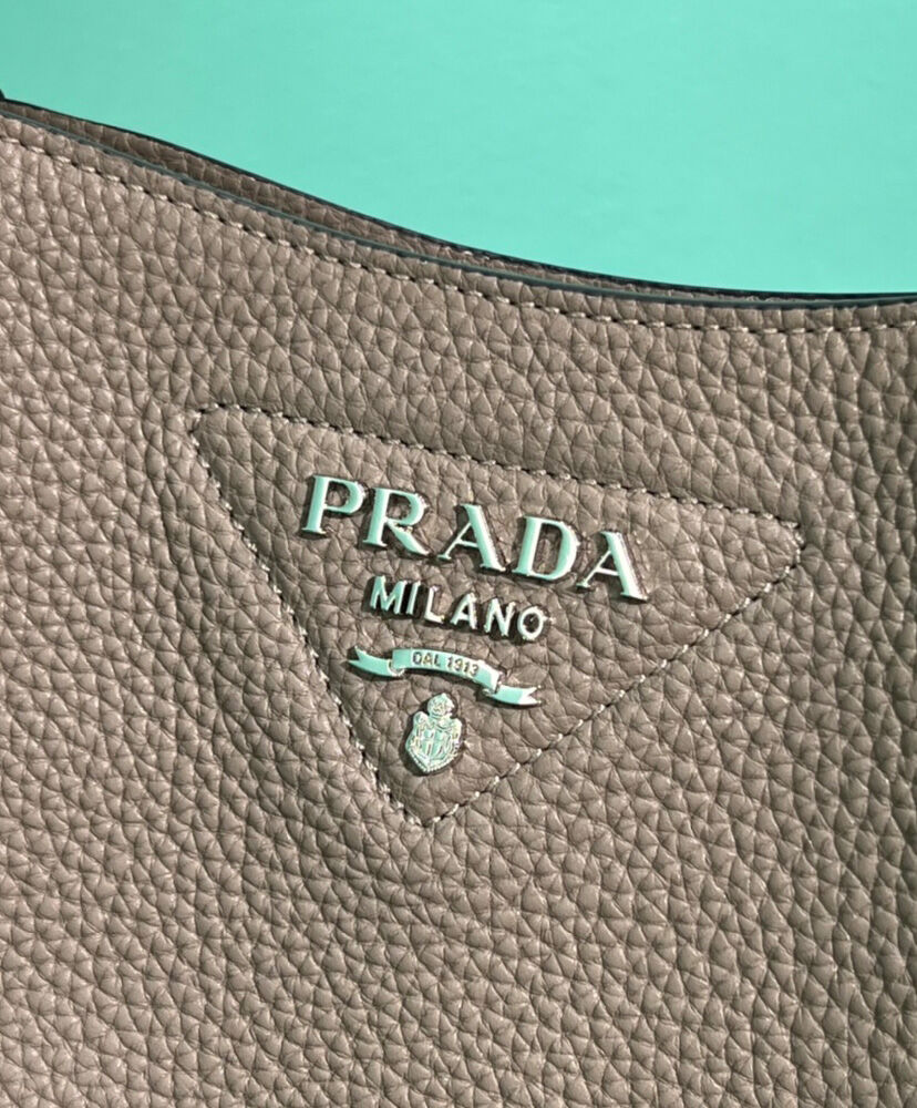 Prada Leather Mini Shoulder Bag Gray