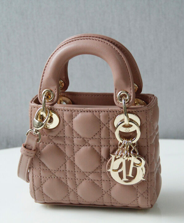 Christian Dior Micro Lady Dior Bag Apricot
