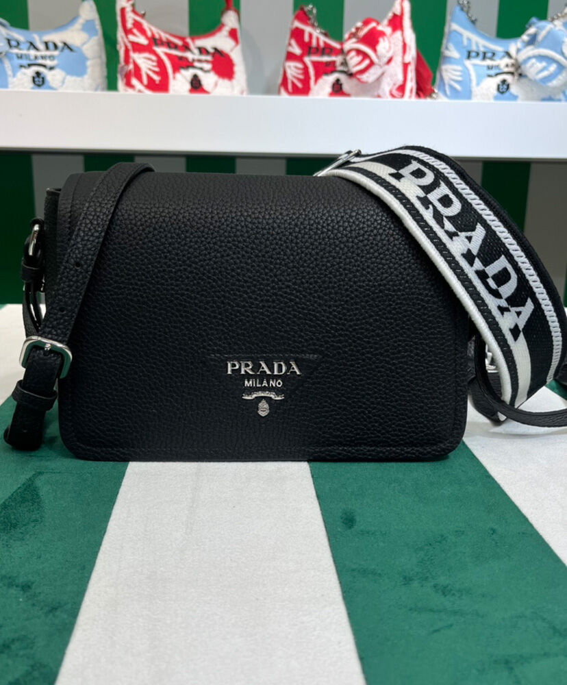 Prada Leather Shoulder Bag 1BD314 Black