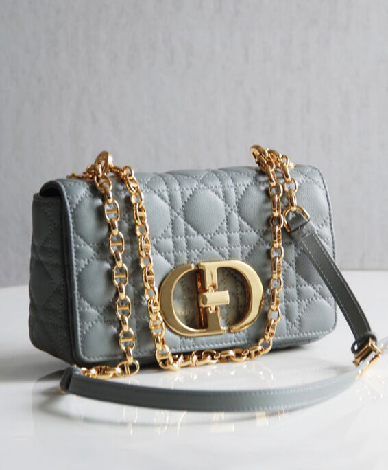 Christian Dior Small Dior Caro Bag Gray