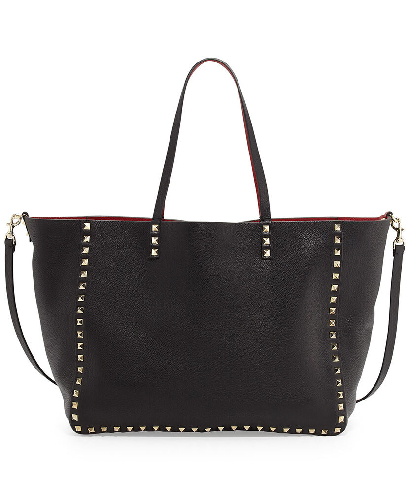 Valentino Garavani Rockstud Reversible Double-Sided Tote Bag Black