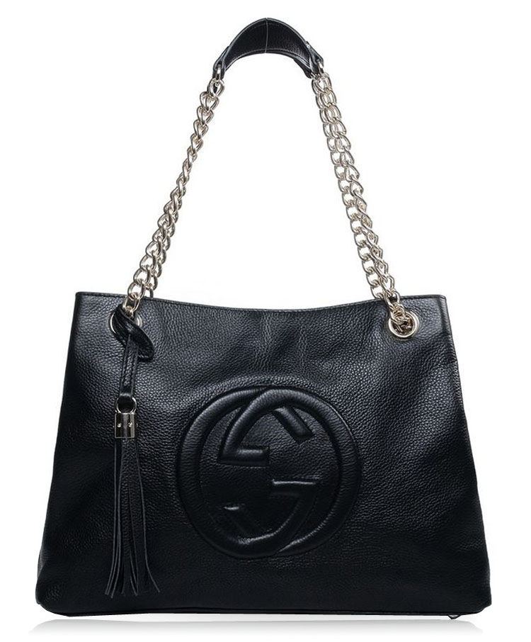 Gucci Soho Leather Tote 308982 Black