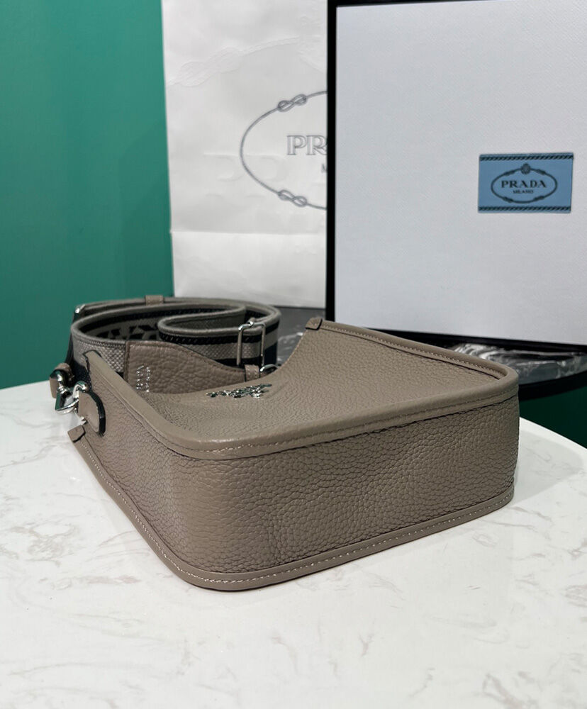 Prada Leather Mini Shoulder Bag Gray