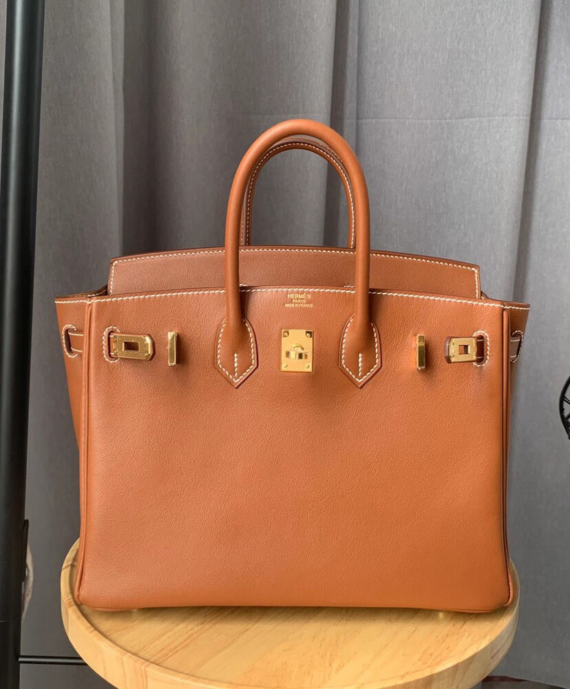 Hermes Birkin 25 Swift Leather Light Coffee