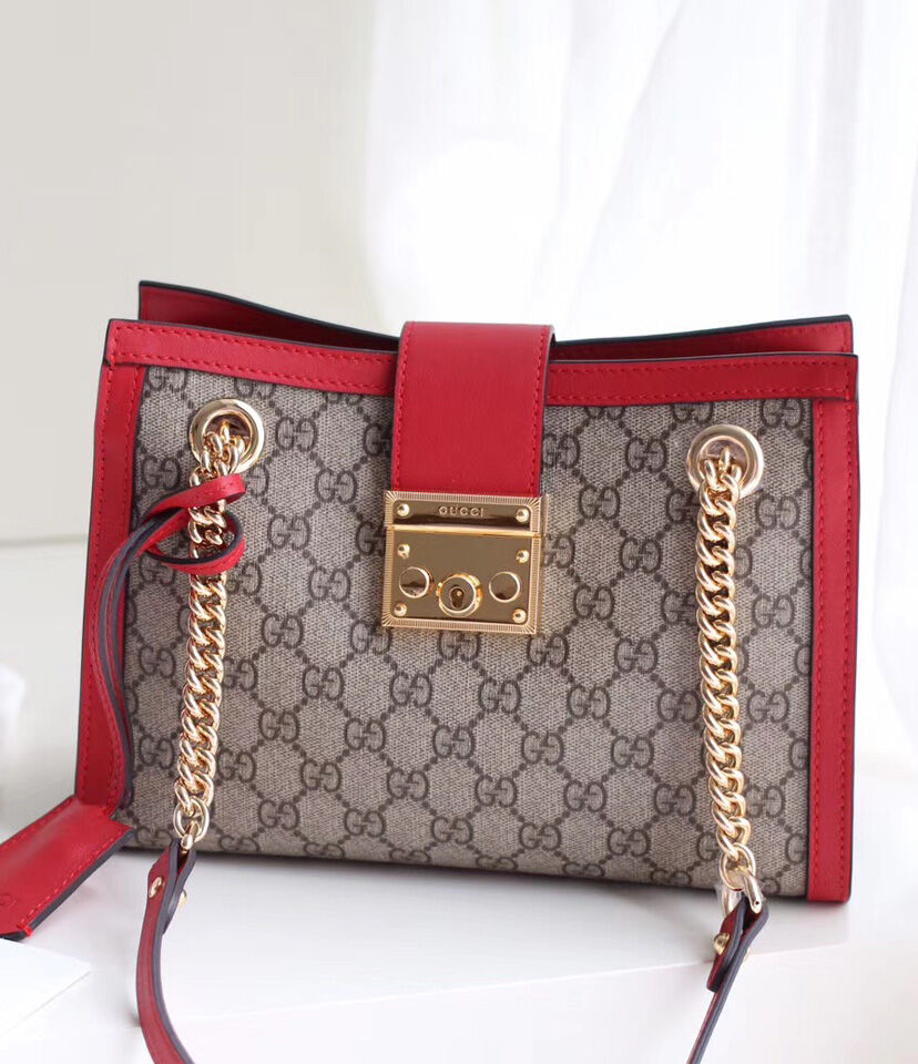 Gucci Padlock Supreme shoulder bag 498156 Red