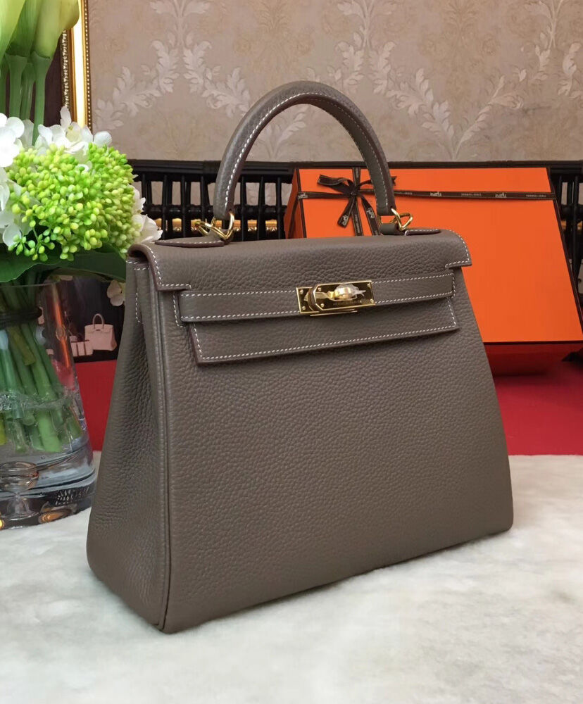Hermes Kelly Bag 32 Togo Leather Dark Gray