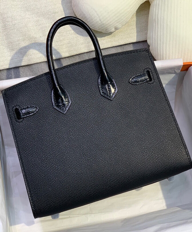 Hermes Sac Faubourg Birkin 20 So Matte Alligator Hardware Black