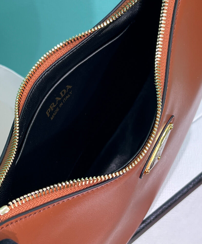 Prada Leather Shoulder Bag 1BC194 Coffee