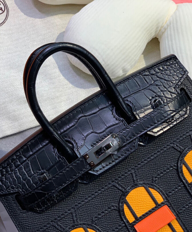Hermes Sac Faubourg Birkin 20 So Matte Alligator Hardware Black