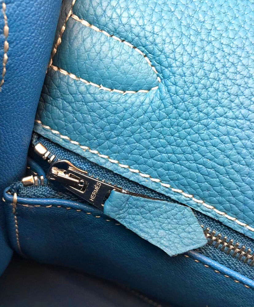 Hermes Kelly Bag 28 Togo Leather Blue