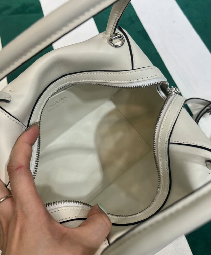 Prada Small Leather Prada Supernova Handbag 1BA366 Cream